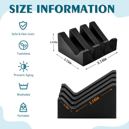 Self Draining Soap Dish Holder,Silicone Soap Dish,for Bathroom,Kitchen, Sponges，Can Extend Soap Life，Keep Soap Bars Dry and Easy Cleaning (Black,1-Pack)