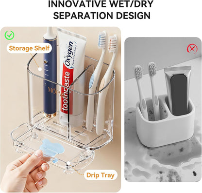 MOPMS Toothbrush Holders with Drainage for Bathrooms Countertop Organizer