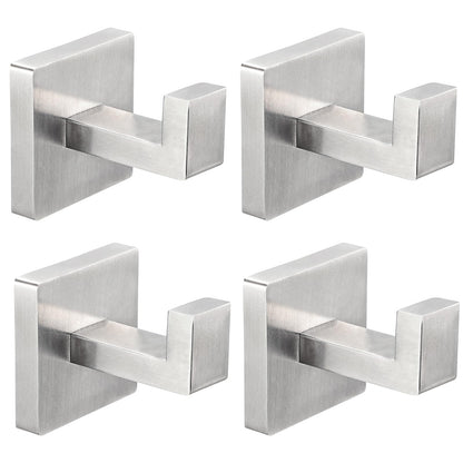IBosins 4-Pack Towel Hooks Hand Towel Holder Bathroom Robe Hanger Black