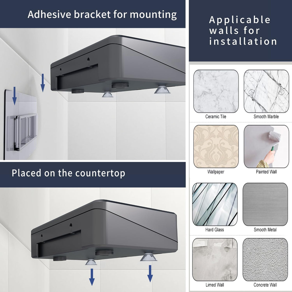 Soap Dish Tray with Drain for Bathroom Shower Kitchen