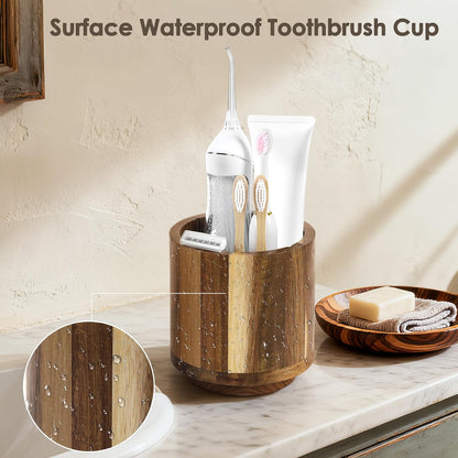 Toothbrush Holder for Bathrooms,Toothbrush Holders,Acacia Wood