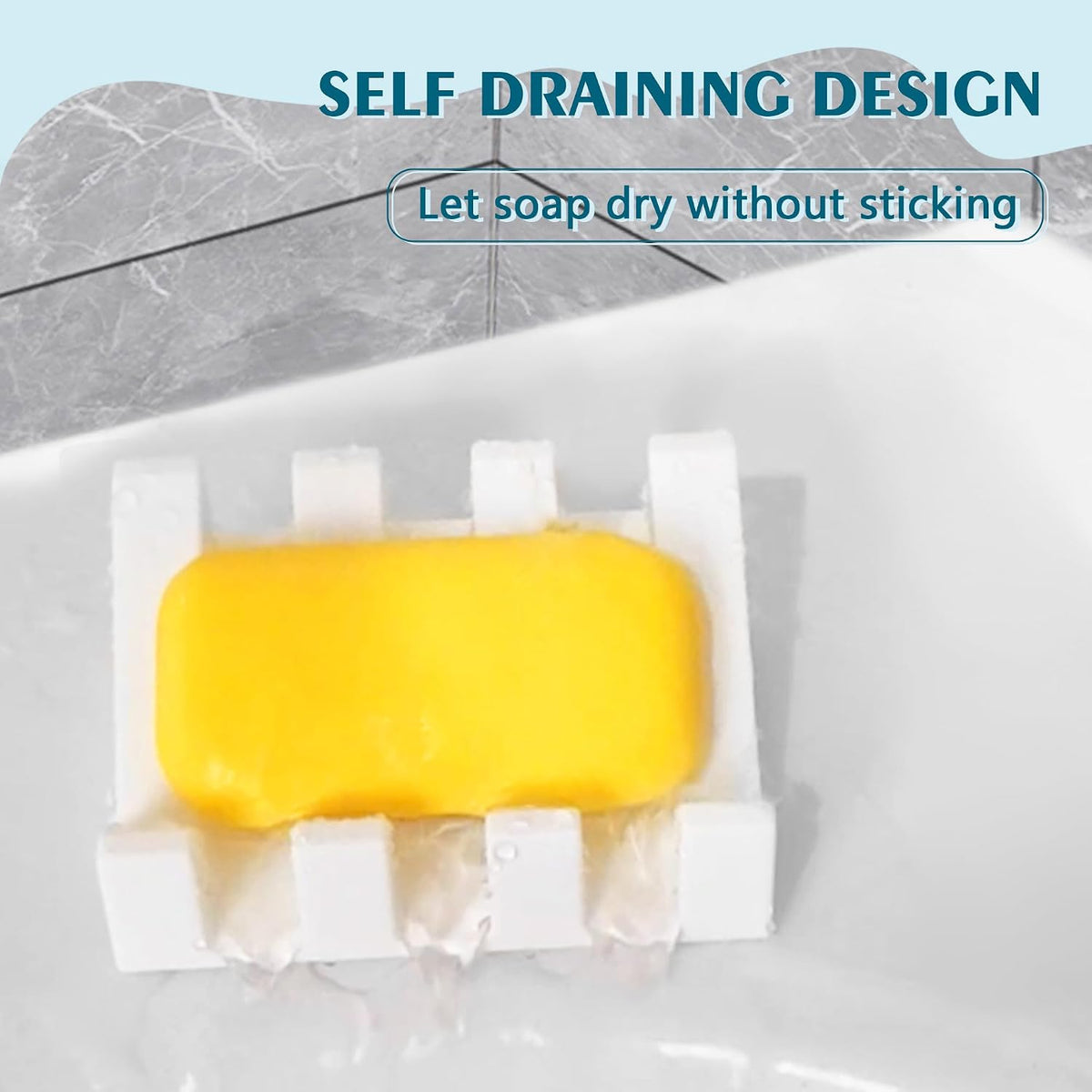 Soap Dish Holder for Shower with Suction Cup, Silicone Soap Holder & Saver Self-Draining Bar Soap Dish Keeps Soap Dry for Bathroom, Kitchen, Bathtub, Extends Soap Life (White-1Pack)