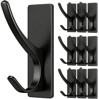 pickpiff Matt Black Self-Adhesive Hook, 13LB Hanger for Coat/Towel, 4-Pack