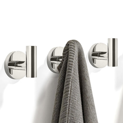 TUNNY 3 Pack Round Bathroom Towel Hooks - Champagne Gold Robe & Coat Hooks for Bathroom & Bedroom