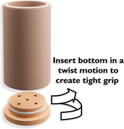 Matani Bamboo Toothbrush Holder Diatomite Tooth Brush Organizer - Storage Stand for Small Bathroom & Counter - Removable Base & Drain Holes, Water-Absorbent & Quick-Drying (Light Grey)