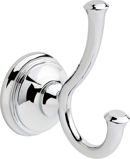 Delta Double Towel Hook for Bathroom or Kitchen| Polished Chrome | Cassidy Accessories