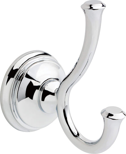 Delta Double Towel Hook for Bathroom or Kitchen| Polished Chrome | Cassidy Accessories