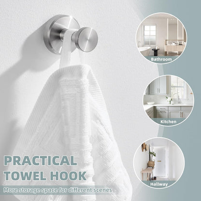 APLusee Towel Hook, Brushed Nickel, 304 Stainless Steel, Wall Mount