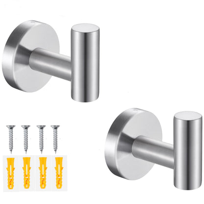 Towel Hooks Bathroom Coat Robe Wall Hook Heavy Duty Door Hanger Towel Robe Clothes Cabinet Closet Sponges Rack for Bathroom Bedroom Kitchen Hotel Pool 4 Packs Black(Drilling Installation)
