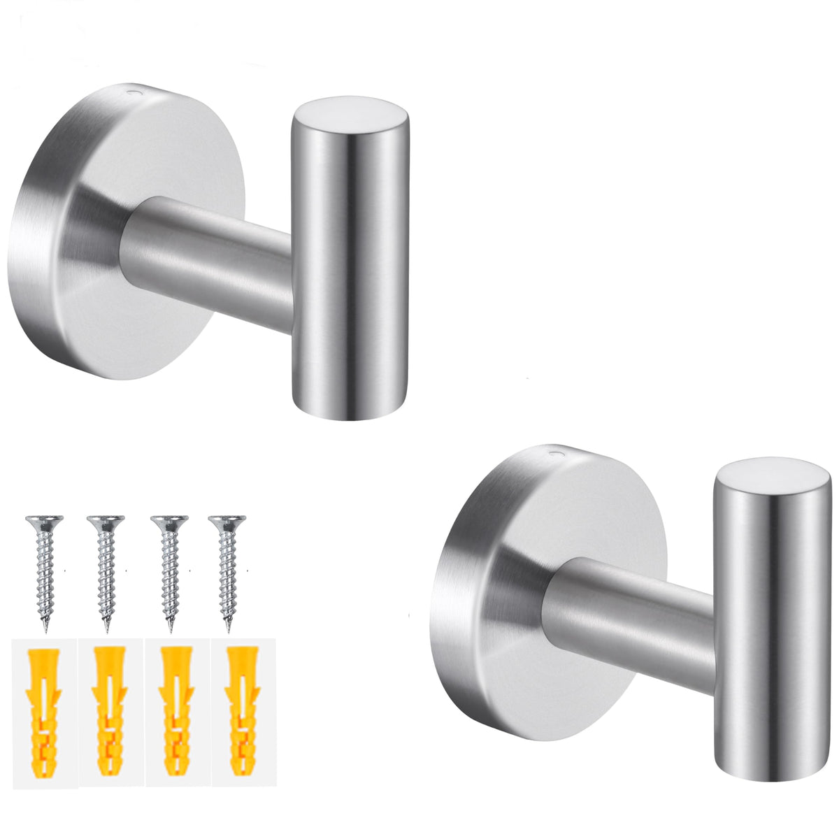 Towel Hooks Bathroom Coat Robe Hook Stainless Steel Heavy Duty Door Hanger Towel Robe Clothes Cabinet Wall for Bathroom Bedroom Kitchen Hotel Pool 4 Packs (Gold)