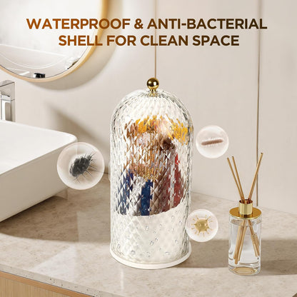 3 Slots Rotating Toothbrush Holders with Lid for Bathroom