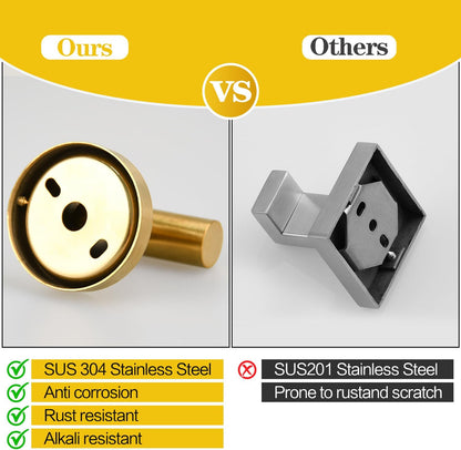 2 Pack Brushed Nickel Towel Hooks, SUS304 Stainless Steel Bathroom Hooks