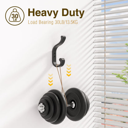 Coat Hooks Wall Mount,Heavy Duty Wall Hooks for Backpack,Towel,Black 4 Pack