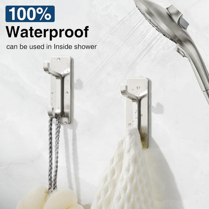 pickpiff 13LB Strong Stick-on Hooks for Coat & Towel, Brushed Nickel 4 Pack