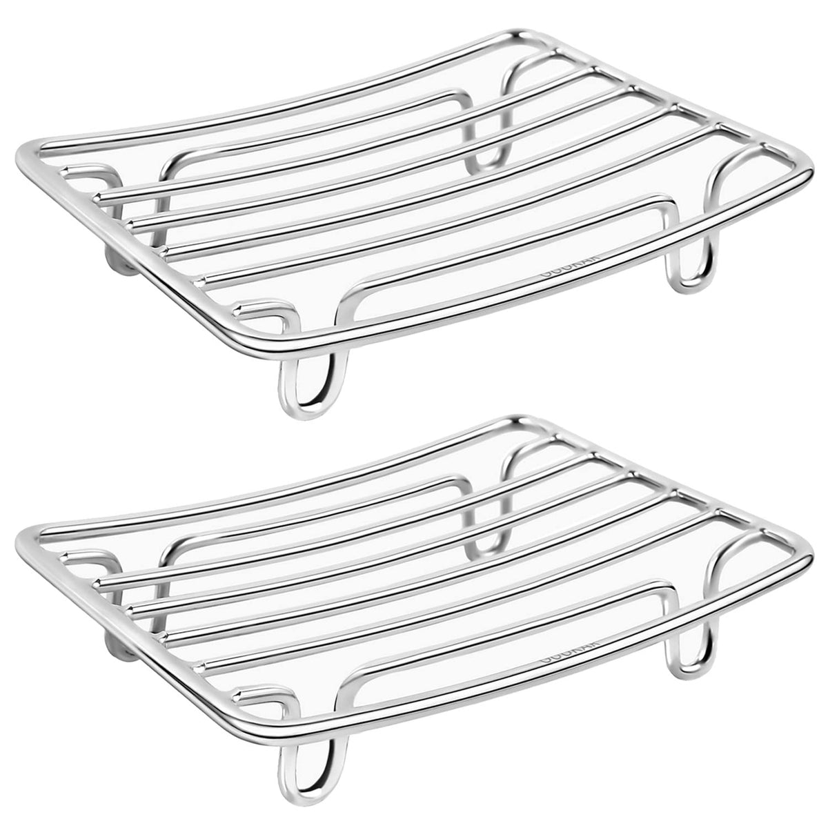 Soap Dish, Stainless Steel Bar Soap Holder for Shower, Self Draining Stand Soap Saver for Bathroom, Kicthen Sink and Countertop, Chrome 1-Pack
