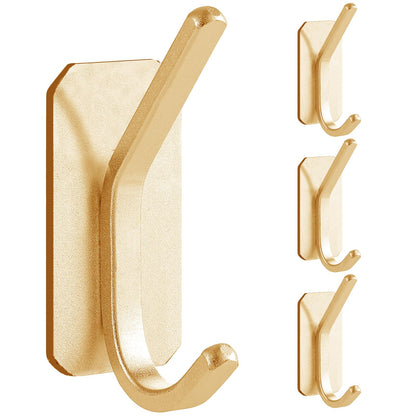 Paoli Heavy Duty Adhesive Wall Hooks, 30 lb Max Load Waterproof Hooks for Bathroom Towels Coats Bags, No Drill Damage-Free for Renters Apartment Dorm, Matte Black, 4 Pack