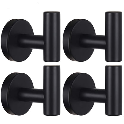 Towel Hooks Bathroom Coat Robe Hook Stainless Steel Heavy Duty Door Hanger Towel Robe Clothes Cabinet Wall for Bathroom Bedroom Kitchen Hotel Pool 4 Packs (Gold)