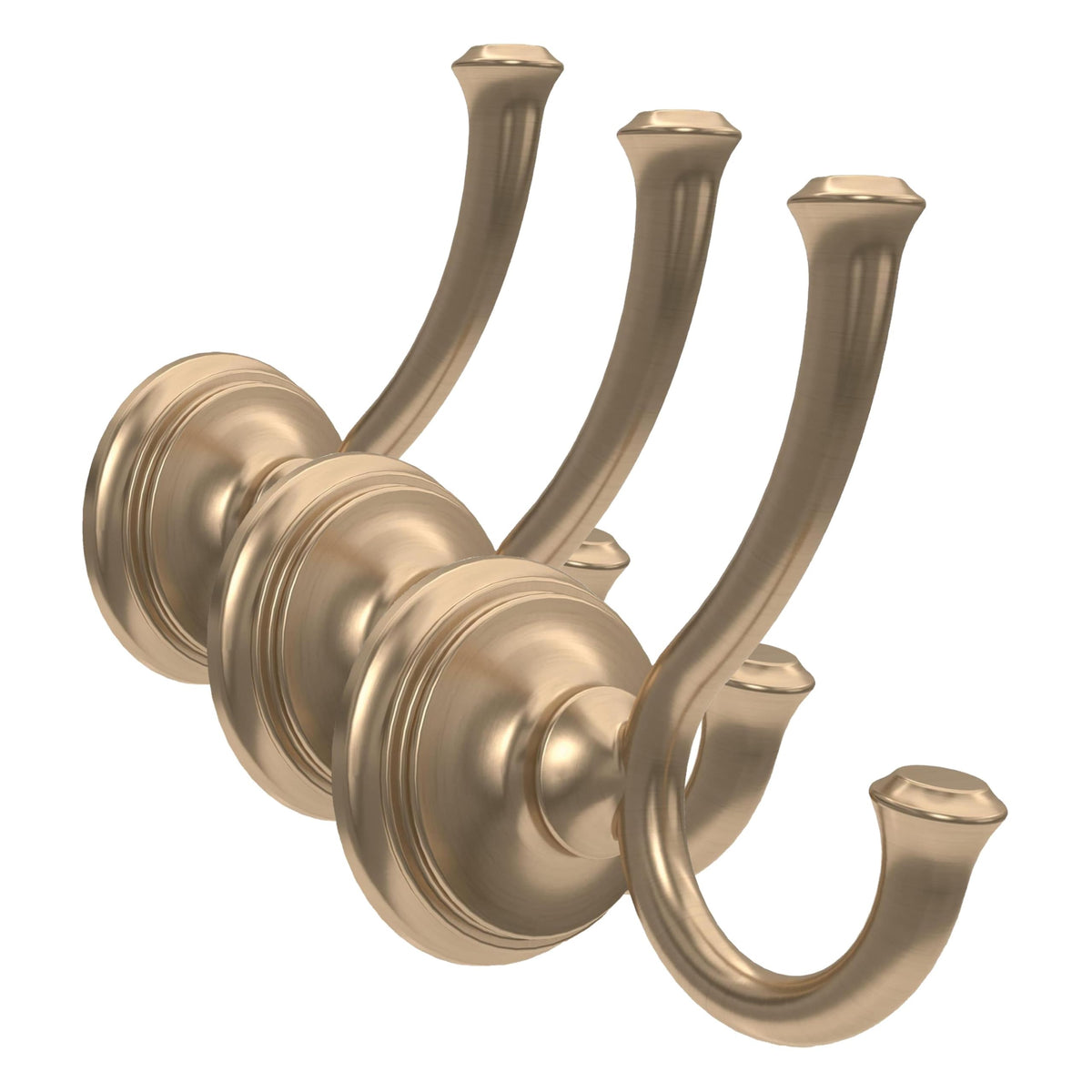 Delta Double Towel Hook for Bathroom or Kitchen| Polished Nickel | Cassidy Accessories