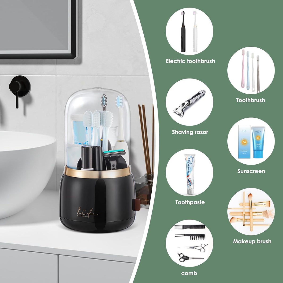 Toothbrush Holders, Toothbrush Holders for Bathrooms, Makeup Brush Holder