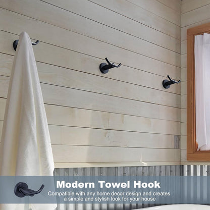 ARCORA Matte Black Towel Hooks, SUS 304 Stainless Steel Bathroom Robe Hooks