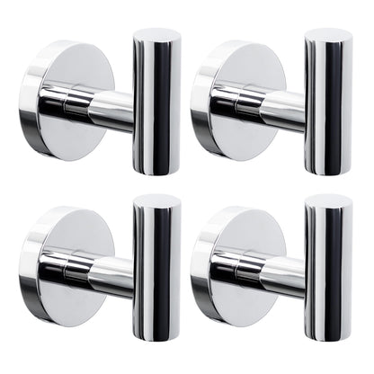 Towel Hooks Bathroom Coat Robe Hook Stainless Steel Heavy Duty Door Hanger Towel Robe Clothes Cabinet Wall for Bathroom Bedroom Kitchen Hotel Pool 4 Packs (Gold)