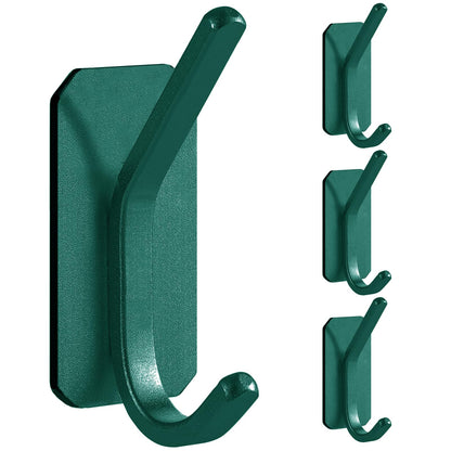 Paoli Heavy Duty Adhesive Wall Hooks, 30 lb Max Load Waterproof Hooks for Bathroom Towels Coats Bags, No Drill Damage-Free for Renters Apartment Dorm, Matte Black, 4 Pack