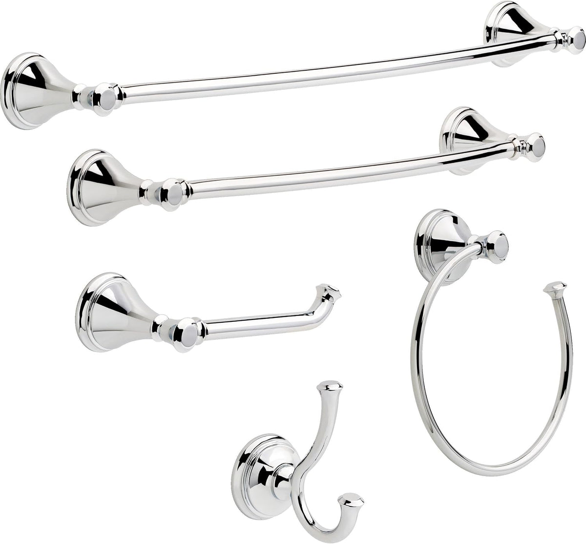 Delta Double Towel Hook for Bathroom or Kitchen| Polished Chrome | Cassidy Accessories