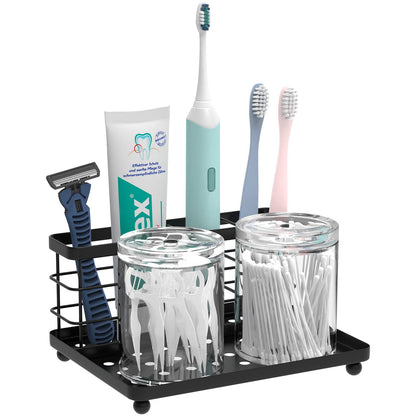 Luxspire Toothbrush Holders for Bathroom, Stainless Steel, 2 Slots, Silver