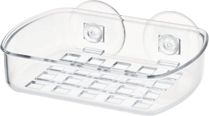 iDesign BPA-Free Plastic Suction Bar Soap Dish - 5.25" x 4" x 2", Clear,19600