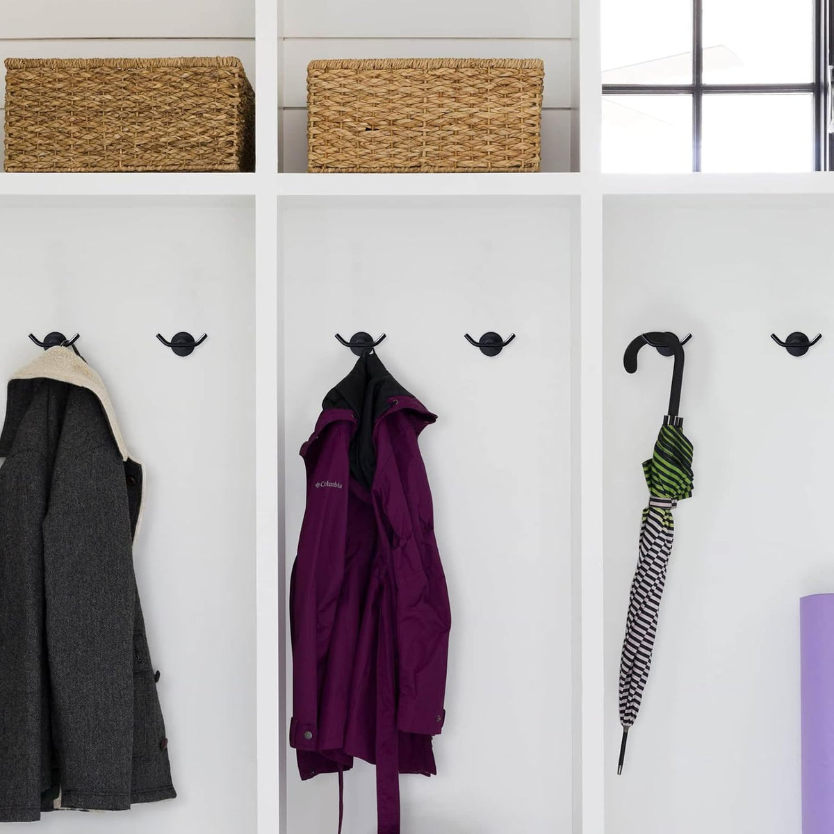 ARCORA Matte Black Towel Hooks, SUS 304 Stainless Steel Bathroom Robe Hooks