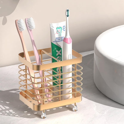 Luxspire Toothbrush Holders for Bathroom, Stainless Steel, 2 Slots, Silver