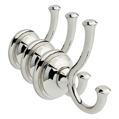 Delta Double Towel Hook for Bathroom or Kitchen| Polished Nickel | Cassidy Accessories