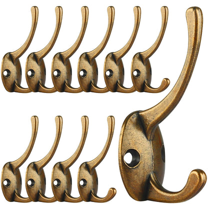 IBosins 12 Pack Black Double Coat Hooks Wall Mounted with 24 Screws