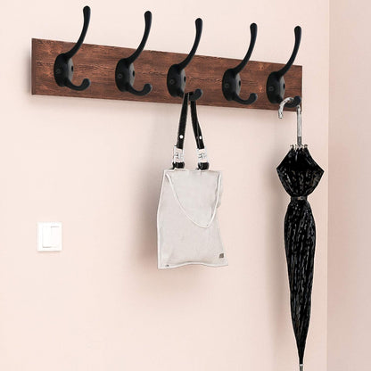 IBosins 12 Pack Black Double Coat Hooks Wall Mounted with 24 Screws