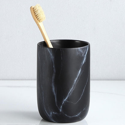 Toothbrush Holders for Bathrooms - 2 Cups Ceramic Toothbrush Toothpaste Holders Set, White Bathroom Tumbler Cups Reusable Toothbrush Mouthwash Cup, Bathroom Counter Organizer