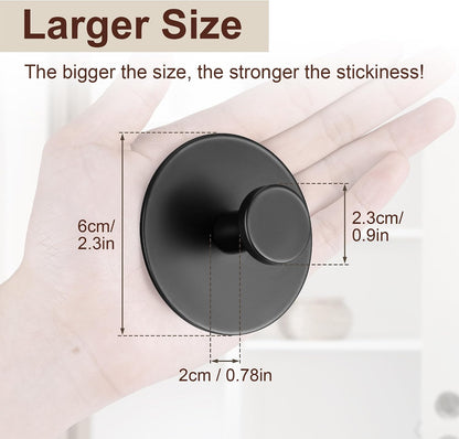 bussdis Multifunctional Towel Hooks for Bathroom Wall - Extra Sticky Stainless, Holds up to 12LB, Coat Hooks Wall Hooks, Adhesive Door Holder Hanger Shower Accessories, Matt Black Heavy Duty