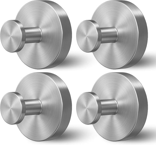 Shower Hooks for Inside Shower,Suction Cup Hooks for Glass Window,Removable Towel Hooks for Bathrooms,4 Packs(Silver)