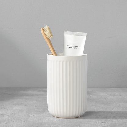 Toothbrush Holders - 2 Cup Ceramic Toothbrush Toothpaste Holders Set, Beige Bathroom Tumbler Cups Reusable Toothbrush Mouthwash Cup, Bathroom Counter Organizer