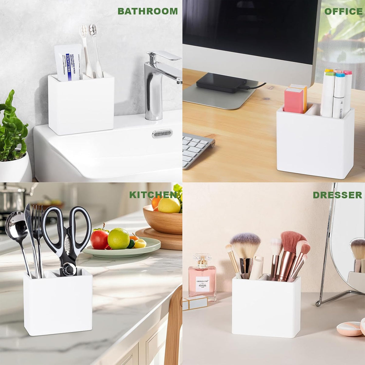 Diatomite Toothbrush Holder Toothpaste Organizer, White