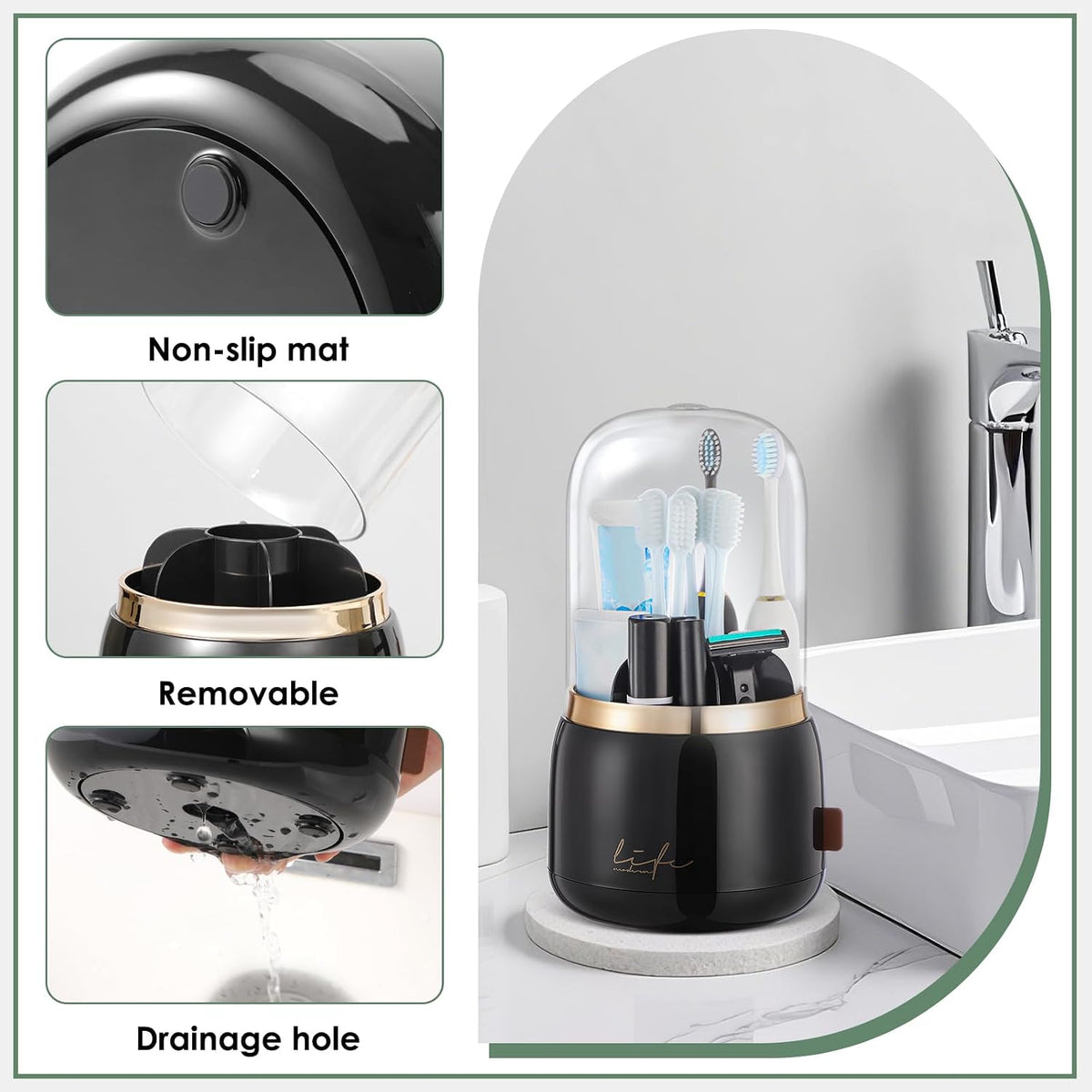 Toothbrush Holders, Toothbrush Holders for Bathrooms, Makeup Brush Holder