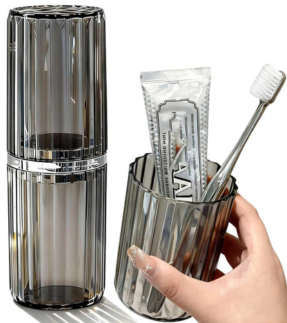 Large Toothbrush Travel Case 2 in 1 Toothbrush Holder and Rinse Cup