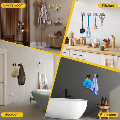 2 Pack Brushed Nickel Towel Hooks, SUS304 Stainless Steel Bathroom Hooks