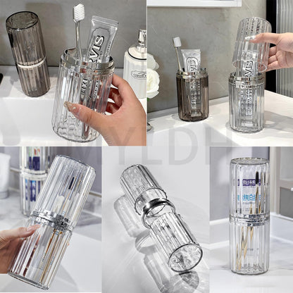 Large Toothbrush Travel Case 2 in 1 Toothbrush Holder and Rinse Cup