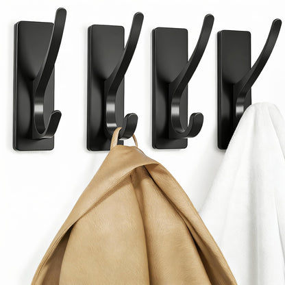 pickpiff Brush Nickel Self-Adhesive Hook, 13LB Hanger for Coat/Towel, 4 Pcs