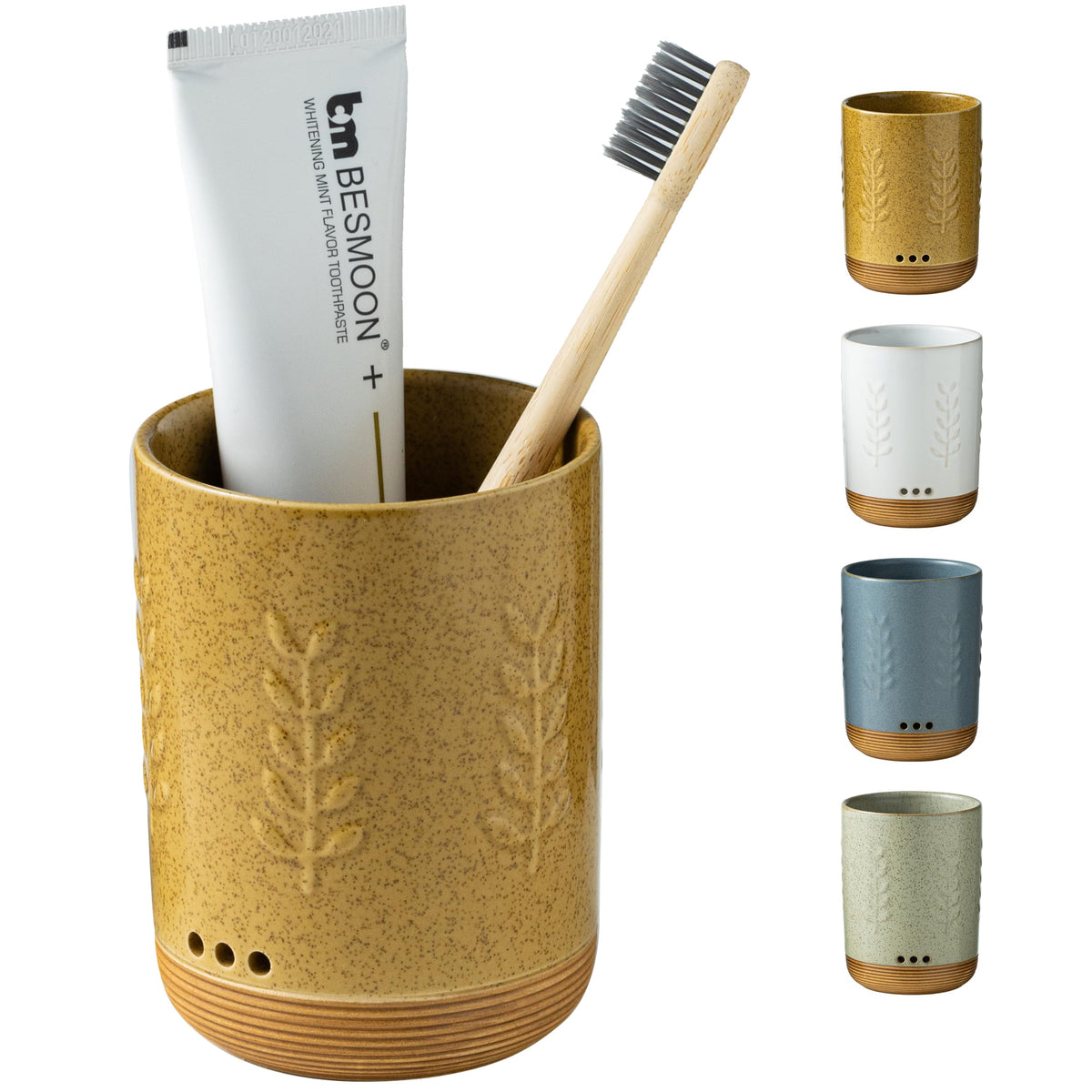 LYEOBOH Ceramic Toothbrush Holder, Toothbrush Storage,Tooth Brush Holders