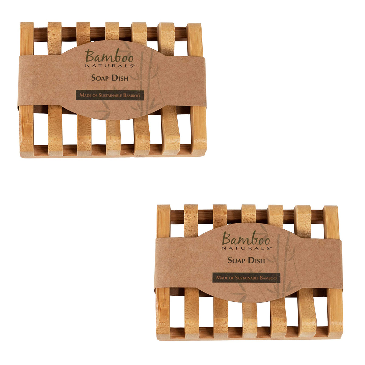 Bamboo Naturals Bar Soap Dish for Sink or Shower, Odor Resistant Tray, Sustainable Bamboo Wood Holder, Great for Bathrooms and Kitchens