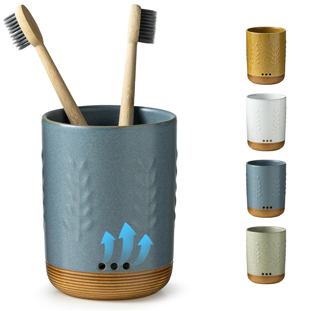 LYEOBOH Ceramic Toothbrush Holder, Toothbrush Storage,Tooth Brush Holders