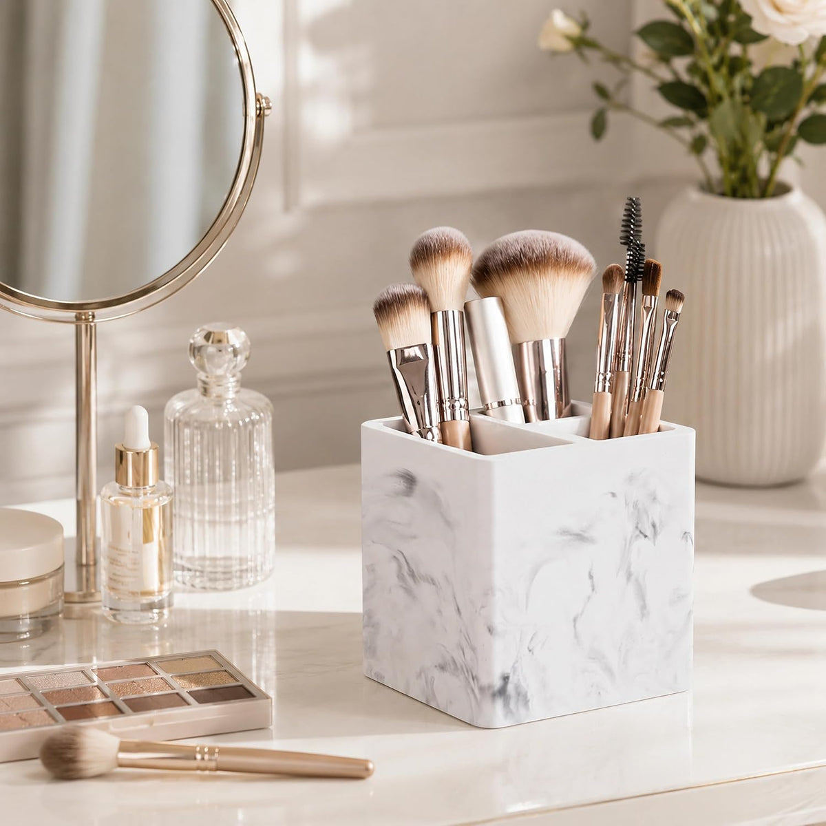 Diatomite Toothbrush Holders Tooth Brush Organizer - Marble White