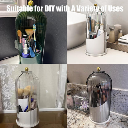 Concealed Toothbrush Holder, Rotating Bathroom Organizer Countertop