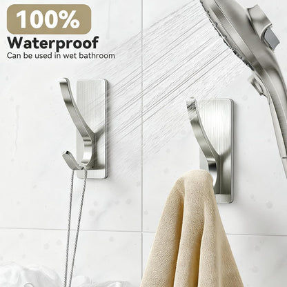 pickpiff Brush Nickel Self-Adhesive Hook, 13LB Hanger for Coat/Towel, 4 Pcs